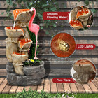 5 Tier Outdoor Garden Water Fountain  25  H Waterfall Fountain With 5 Led Lights