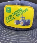 Rare  Nos Vintage John Deere Local-motive Denim Trucker Snap Back Patch Hat Cap