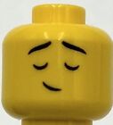 Lego New Yellow Minifigure Head Worried Look Frown Face 