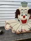 Vtg 1940 Antique Carnival Wooden Clown Ring Throw Folk Art Game Circus Tattoo