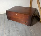 Vintage Style House Mcm Wood Silverware Flatware Storage Chest Case Drawer Brass
