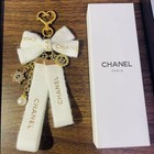 Chanel Novelty Charm Gold Lucky Bow Keychain Gift New Key Chain With Box