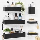 Large Shower Caddy - Adhesive 6-pack Bathroom Shelves  Black