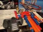 Hot Wheels Toy Car Track Set  Track Builder Playset Total Turbo Takeover With 1 