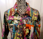 Kaktus Jacket Vintage All Over Print Picasso Abstract Wearable Art Coat Size L