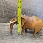 Vintage Wood Hand Carved Decorative African Elephant Statue Figurine    repaired   