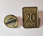 2 Vintage Walmart Sams Employee Hat Lapel Pins 20 5 Years Of Service Semi Rare