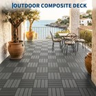 Interlinked Wpc Deck Tiles 12  X 12  10 Pack Quick-lock Composite Patio Flooring