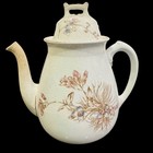 Victorian Warranted Ironstone China Floral Teapot Coffee Pot W Lid Antique