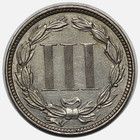 1873 Three Cent Nickel  Closed-3  Choice Au Coins 