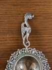 Antique 800 Silver Fancy Large Tea Strainer With Dragon Handle Ornate