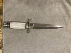 Linder Boot Dagger Double Edge Stainless Steel White Handle W sheath