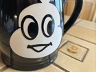 Rare Michelin Man Promo Mug Matte Relief   Glossy Black  Stylized Bibendum New