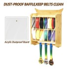 12 Karate Belt Display Rack trophy And Medal Display bamboo Dust Proof Wall Mnt