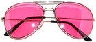 Pink Colored Lens Aviator Style Women Men Sunglasses Silver Metal 90 Shades Uvb