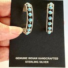 Navajo Turquoise Hoop Earrings 1 25 In 925 Sterling Silver Native American