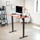 Vivo Electric 60    X 24    Stand Up Desk Workstation   Dark Walnut Table Top 