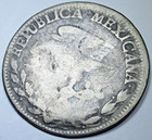 1824 Hook Neck First Year Key Date Mexico Libertad 1800 s Genuine Antique Coin