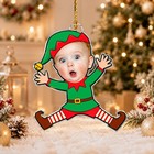 Personalized Baby Photo Christmas Ornament  Custom Face Elf Santa Snowman