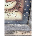 Kim Lewis Live Well Snowman Primitive Folk Art Barn Wood Framed Print 11x13
