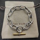 Newdavld yurmansilverand 18kgold sterling  18mm Oval Cable Link 7 5bracelet