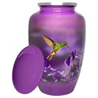Natures Peace Hummingbird Adult Large Cremation Urn For Human Ashes   Velvet Bag