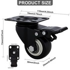2 Inch Wheel Casters set Of 4 Heavy Duty Casters with Brake no Noise Locking Pol
