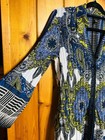 Alfani Blouse  Shirt  Tunic Top Chiffon Wearable Art Button Up Long Sleeve Sz 16