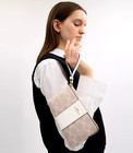     coach Cw854 Corner Zip Wristlet Signature Canvas Stripe Sand chalk Nwt    new    