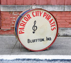 Vintage Leedy Ludwig Bass Kick Drum Mahogany Wood Parlor City Pirates Antique