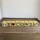 Cow Lot Of Wooden Deco Pieces   5 Item Lot   Farmhouse Theme 