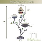 39  H Cast Iron Pedestal Bird Bath  Bird Baths For Outdoors With Metal Bird H   