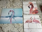 Flamingo Bathroom Set With Canvas Wall Art And Several Towels 11 Items