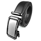 Genuine Leather Mens Ratchet Belt Belts For Men Adjustable Automatic Buckle