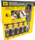 Cat Ratchet Tie Down Straps Set 4 Pc Heavy Duty Quick Release 16  X 1-1 2  New