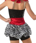 Weissman Ooh La La 6835 Red black Zebra Bubble Skirt Sequin Biketard Xlc Xl Ch 