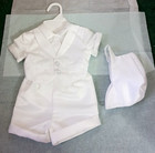 Baby Boy White Suit Christening  Special Event  Easter  Christmas  Party  0 3 Mo