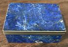 Vintage Genuine Lapis Lazuli Trinket Box  Rich Blue  Beautiful Veining  Weighty