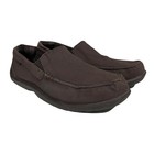 Crocs Men   s Canvas Santa Cruz Walu Loafers Brown Slip On Casual Comfort Size 13