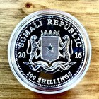 2016 Somalia 1oz  999 Silver 100 Shillings African Wildlife Elephant Proof Coin