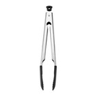 11-inch Silicone Tip Locking Food Tongs In Black And Stainless Steel