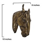 Metal Wall Mount Horse Head 10 Inch Sculpture Statue Figurine Bronze Finish