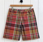 Polo Ralph Lauren Boys 20 Madras Plaid Cotton Chino Shorts Multicolor