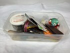 Huge Sewing   Craft Lot Fiskars Scissors Singer Needles Vtg Buttons Transfers