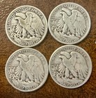 Random 4 Pieces Liberty Walking Half Dollars