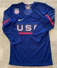 Nike Team U s a  Hockey Jersey Shirt Sweater Navy Blue  140 Men s M Medium