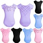 Girl Kids Toddler Ballet Short Sleeve Leotard Dance Gymnastics Jumpsuit Bodysuit