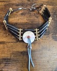 Vintage Southwest Native American Style Handmade Choker Necklace With Abalone