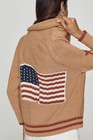 Anthropologie - Maeve Shawl Collar American Flag Cardigan Sweater 4114345140017
