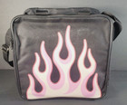 New Single Ball Pink white Fire Desing Black Bowling Bag No Tag